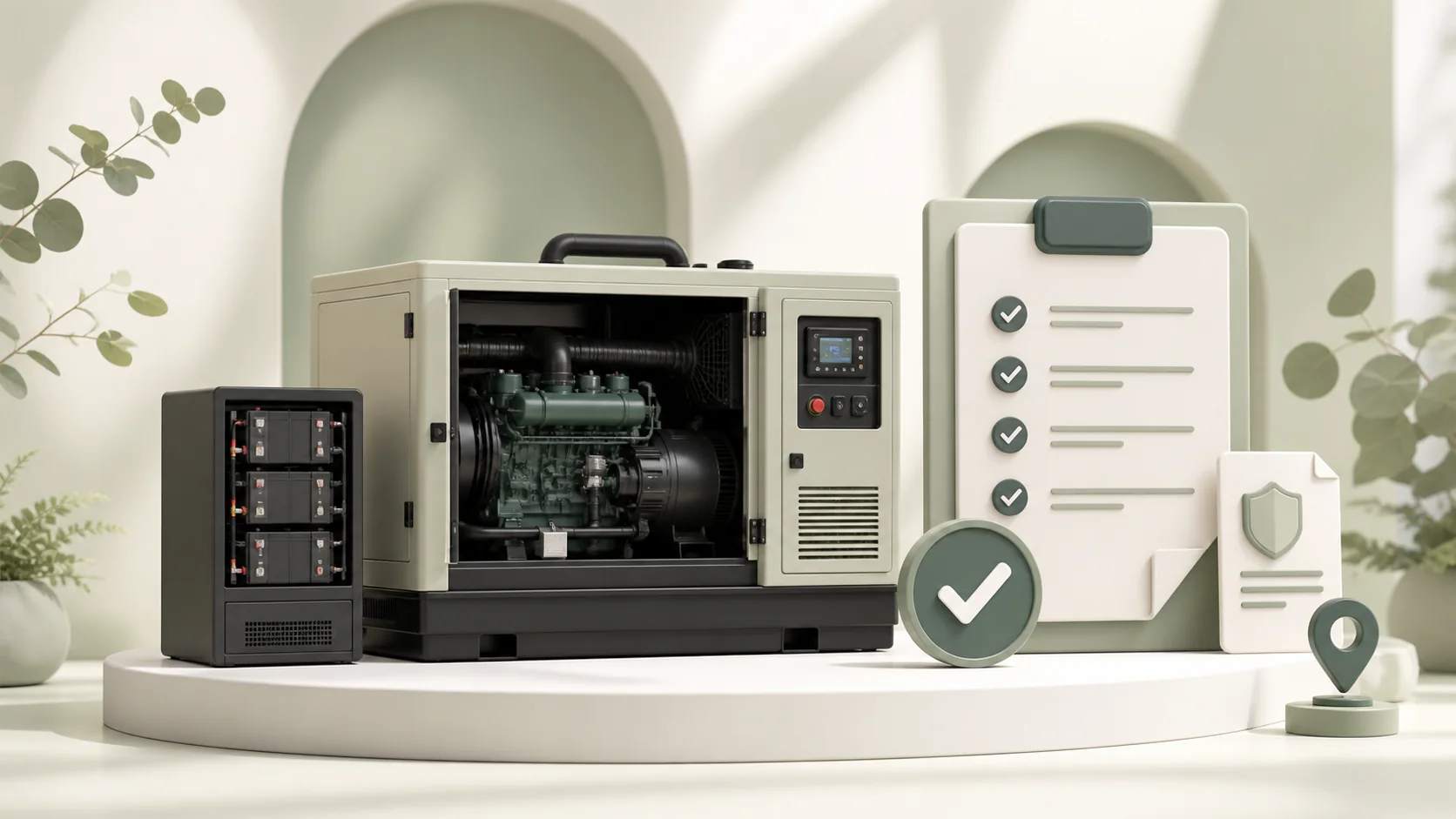 Generator and UPS equipment linked to maintenance history, evidence and the next action
